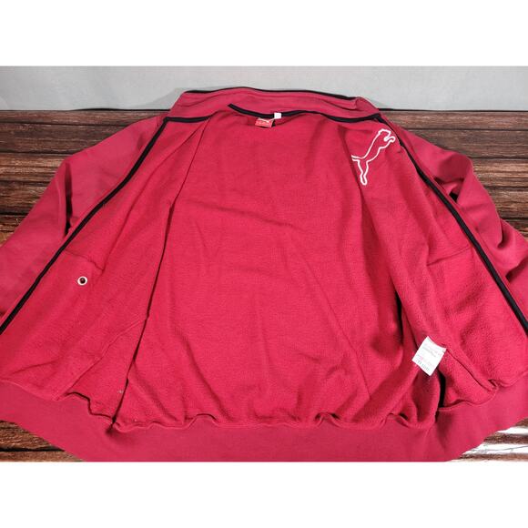 Puma Iconic T7 1/4 Zip Fleece Pullover Burgundy Men's XL - Picture 6 of 8